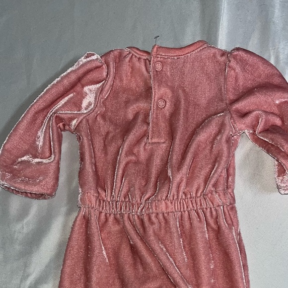 Carters Velvet Newborn Pink Jumpsuit - Picture 3 of 5